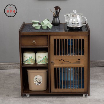 免運 可開發票 茶車 茶水櫃 茶桌 茶臺  茶桌小型家用帶輪茶臺燒水一體全自動多功能茶車烏金石茶吧機新款全館折扣 特價/店長優選 工廠現貨 m5425