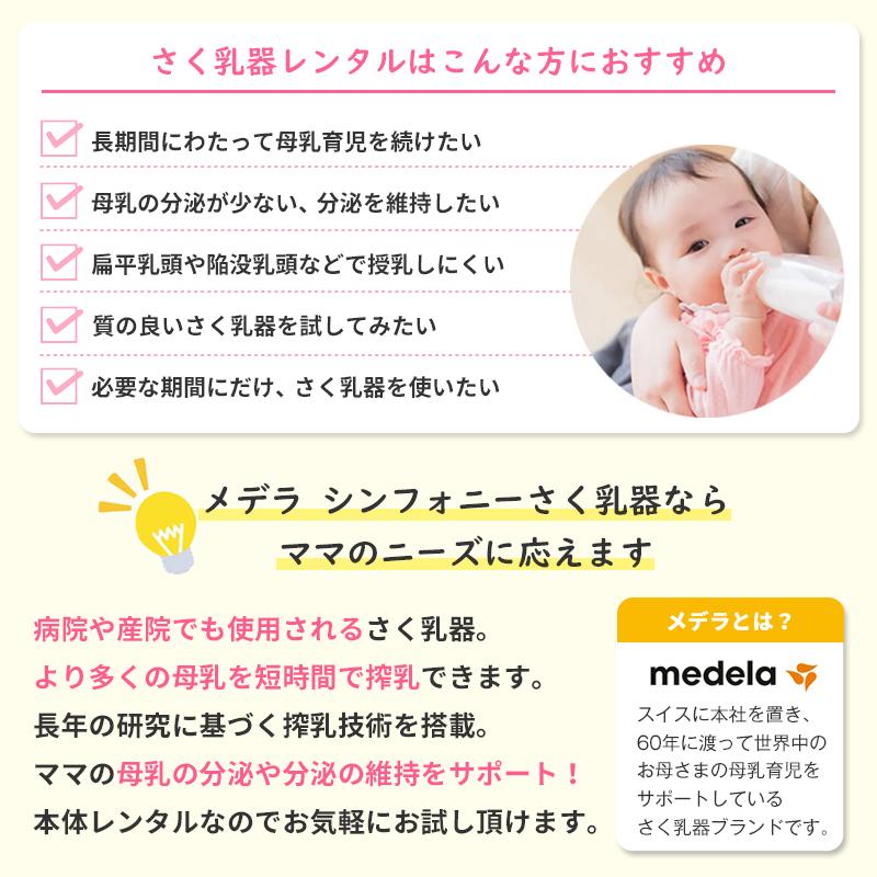 （レンタル）メデラ シンフォニー ※本体のみ 1ヶ月レンタル※ ポンプセット無し 電動さく乳器 さく乳機 正規代理店（往復送料無料）