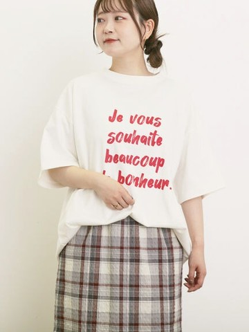 預防紫外線-醒目英文標語短袖T恤(0F000885410) - Samansa Mos2