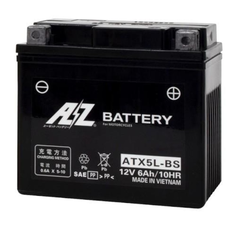 AZ Battery(AZバッテリー) バイク バッテリー ATX9-BS (YTX9-BS 互換)(液入充電済) 密閉型MFバッテリー