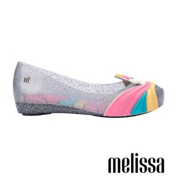 Melissa-果凍獨角獸魚口娃娃鞋(大童)-銀色