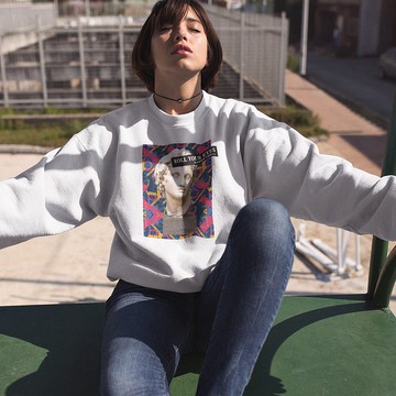 【亞歷山大確認眼神中】KUSO惡搞加絨大學棉TEE 五個尺寸