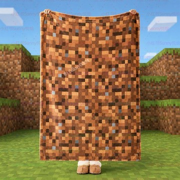 台灣出貨 麥塊毯子 麥塊四季蓋毯 Minecraft 圓石土塊法蘭絨毯 羊羔絨毛毯 午睡披肩 冷氣房蓋毯 沙發床邊毯