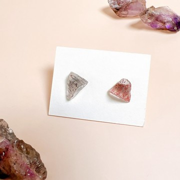 超高頻率水晶 超七耳環 天然石 水晶耳環 飾品