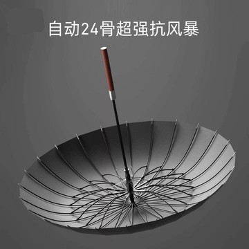 ✨新款特惠✨24骨木柄蓮花骨長柄傘大號雙人加厚加固結實抗風自動雨傘簡約商務0615