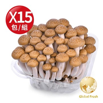 盛花園蔬果 南投國姓鄉鴻喜菇120g x15包(溫控栽培_具蟹香風味)
