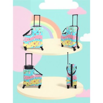 兒童行李箱可坐可騎行拉桿箱萬向輪可愛卡通旅行箱男女童登機箱子