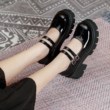 復古瑪麗珍英倫風小皮鞋jk鞋圓頭厚底單鞋2026新款大碼女鞋41一43