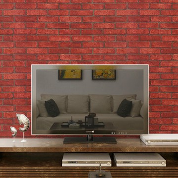 WA Wall Art 仿真立體磚紋防水自黏壁紙 紅色磚石 PVC材質  300 x 60cm  紅色