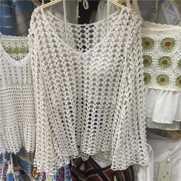 鏤空長袖防曬針織衫女裝夏季空調衫寬松薄款v領套頭罩衫上衣外搭