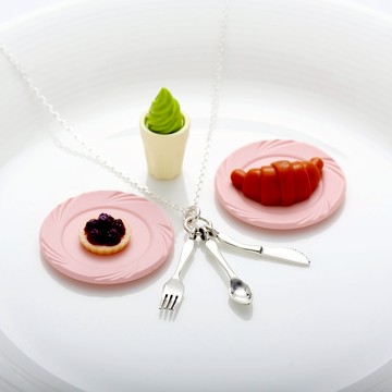 【Angel & Me】銀湯匙 叉子 刀子 s925 純銀項鍊 彌月禮 周歲禮