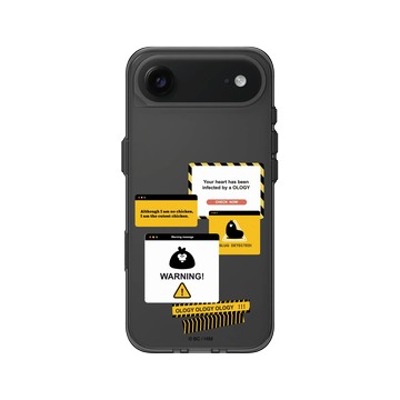 iPhone Air Clear (相機按鈕) 酷墨灰 - 奧樂雞 Ology - Warning