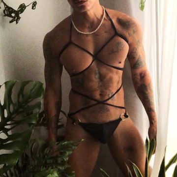潮流個性三角鏤空雙丁gay內褲