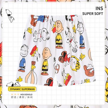 四免一睡褲女夏季短褲子家居褲人造棉寬松大碼薄款空調綿綢可外穿
