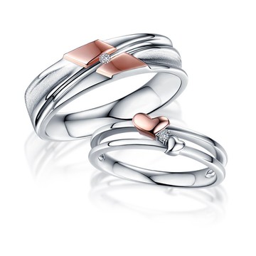 KOR蔻兒鑽石 甜蜜時分 鑽石14K白鋼  對戒/情侶對戒