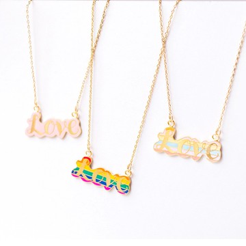LOVE 彩虹 Rainbow 愛最大 短項鏈
