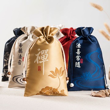 大號空香囊袋 空錦袋 中式香袋香料包文玩收納袋 束口抽繩盤珠袋