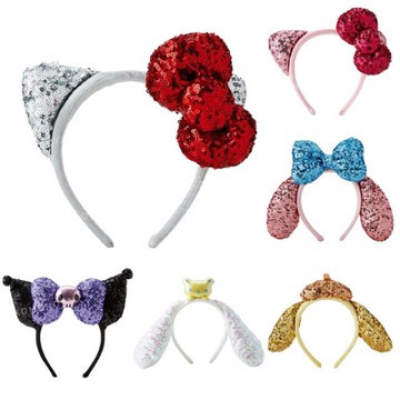 小禮堂 Sanrio 三麗鷗 亮片造型髮箍 (耳朵款) Kitty 大耳狗 酷洛米