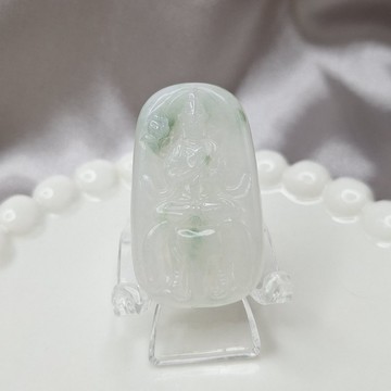 冰潤飄 花普賢菩薩吊墜 生肖龍蛇守護神 | 天然緬甸玉A貨翡翠