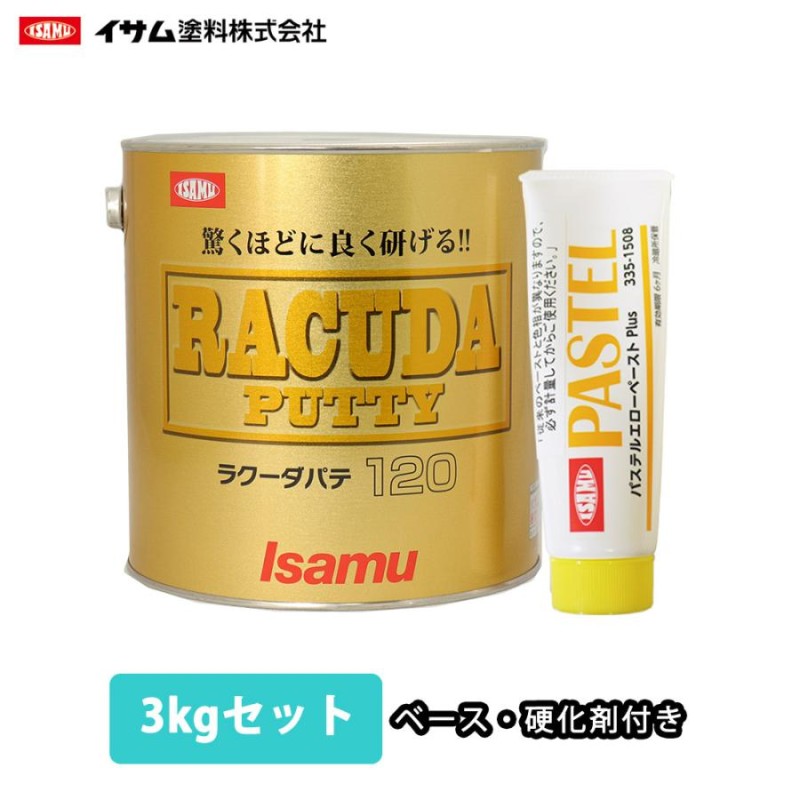 驚くほどに良く研げる! イサム ラクーダ ♯120 中間パテ 3kgセット/標準 膜厚10mm 鈑金/補修/ウレタン塗料 通販  LINEポイント最大0.5%GET LINEショッピング