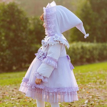 原創女童白鴨絨輕薄長款公主外套洋氣可愛洛麗塔寶寶保暖羽絨服冬