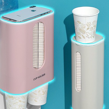 一次性杯子掛架掛壁式置物自動取杯器紙杯架家用家用收納架子
