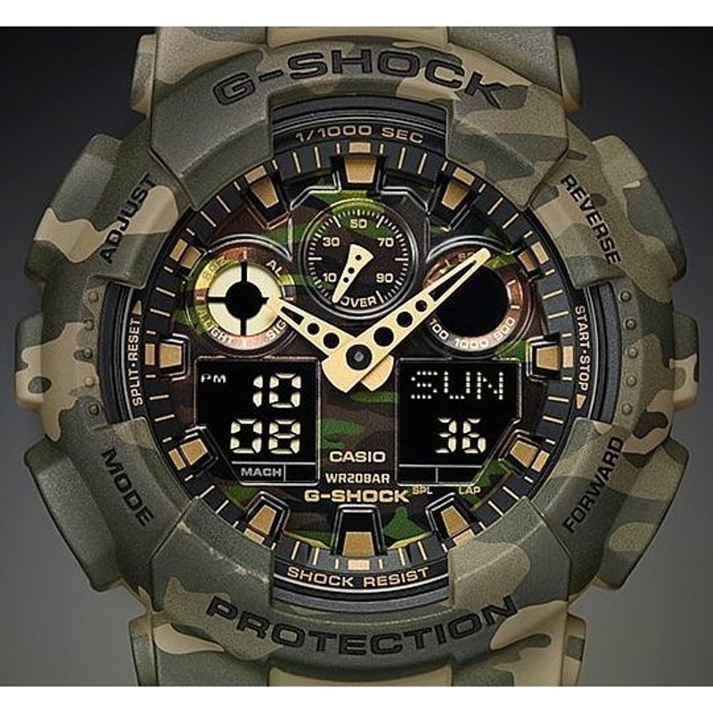 CASIO G-SHOCK カシオ Gショック Camouflage Series/カモフラージュシリーズ アナデジ メンズ腕時計 迷彩柄 海外モデル  GA-100CM-5A | LINEブランドカタログ