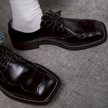 Curved Square Toe Derby 方頭德比鞋 不對稱曲線