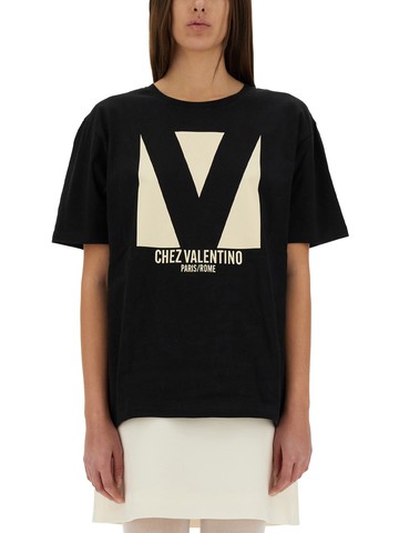 valentino "chez valentino" print t-shirt
