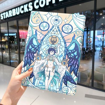 原神2021款ipad9保護套pro2020蘋果mini6外套ipod迷你4殼air5適用2平板3帶筆槽十第10代三折2022溫迪防摔2019