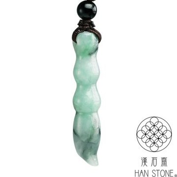 【漢石齋】天然翡翠A貨 文昌筆玉珮吊墜 細糯種飄花(41*8*9mm以上)