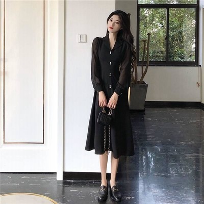 パーティードレス 結婚式 お呼ばれドレス 結婚式のお呼ばれ 20代 30代 40代 フォーマルドレス 袖あり 結婚式 ワンピース 黒 ロングワンピース