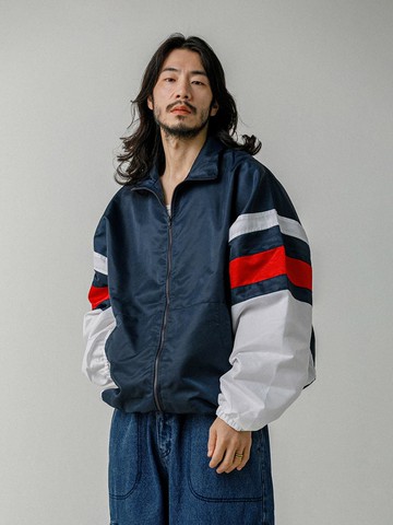 Crumble Nylon Track Jacket Navy