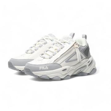 FILA 休閒鞋 ATHENS 米白灰 拉鍊 復古 老爹鞋 女 5J913Y441