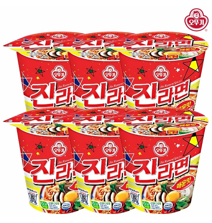 [KOREA RAMEN] オットゥギ ジンラーメン 辛口カップ 65g x 6p カップラーメン cup ramen