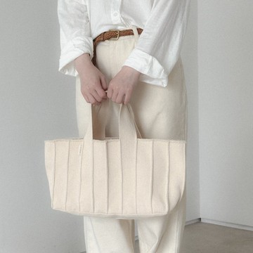 編織可翻面托特包_大款 / 燕麥白