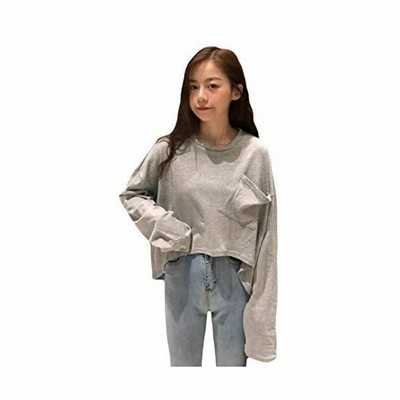 Beibang長袖 Tシャツ レディース ゆったり カットソー ショート丈 トップス 無地 ポケット付き おしゃれ ロンｔ 通販 Lineポイント最大get Lineショッピング