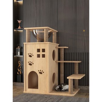 家用一體木制別墅城堡玩具貓爬架