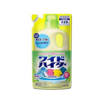 KAO 日本彩色衣物含氧漂白劑補充包720ml/袋(衣物護色除臭去漬彩漂液,衣領袖口局部去污劑)