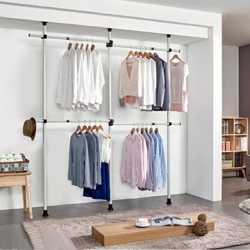 頂天立地 立式臥室衣架落地架子家用頂天立地衣帽衣服掛間簡易架『XY16936』