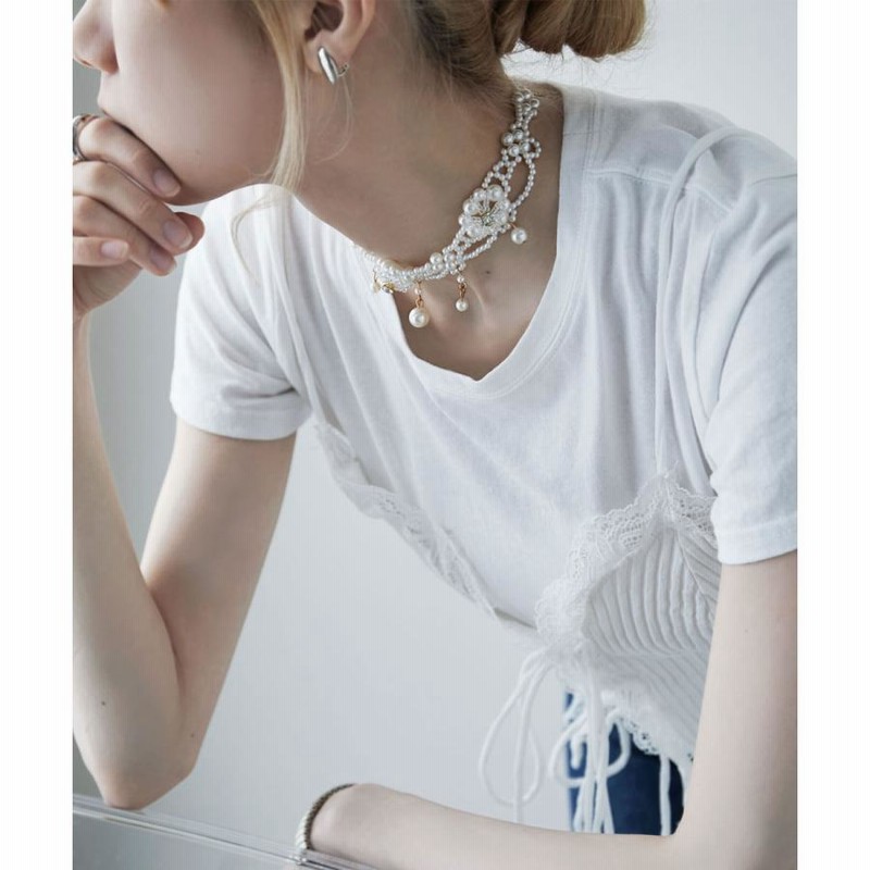 ✨美品✨KENZO パール　チョーカー　付け襟　ヴィンテージ　薔薇の留め具 アレクサ エレガント パール チョーカー ネックレス – Maison Foufou