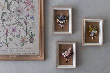 迷你永生乾燥花束花框 - 永生乾燥花禮 (附包裝盒)