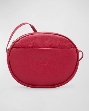 Rubino Round Vacchetta Leather Crossbody Bag