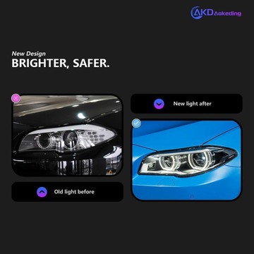 (質量保固）適用于11-17款BMW 5系F10大燈升級總成改天使眼LED日行燈行車燈車