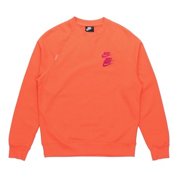 Nike As M Nsw Ft Crw Wtour Embroidered Pattern Round Neck Long Sleeves Orange