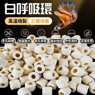【台灣出貨】白呼吸環｜多孔陶瓷環｜過濾球｜多孔性米環｜陶瓷環濾材｜多孔性陶瓷環｜培菌過濾球｜硝化菌培養環｜水族過濾材料