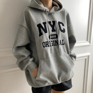 [HYC] 韓國 NYC 1898 帽T 大學T 銀弧絨 刷毛 OVERSIZE 寬鬆版型 男女不拘 爆款帽t