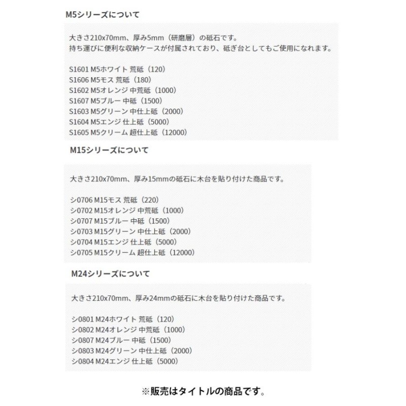 在庫 シャプトン セラミック砥石 M15 中荒砥 オレンジ シ0702 #1000