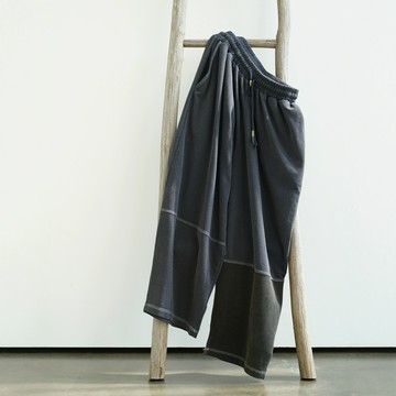 原創復古時髦寬松顯瘦松緊純棉長褲 做舊撞色衛褲W25072鑫弘-素時衣櫥