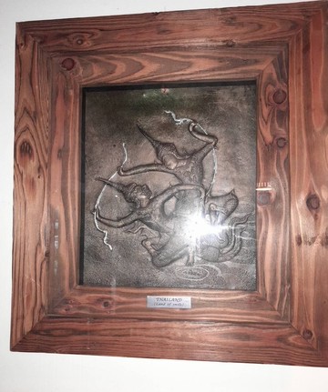 泰國進口古董銅雕壁飾